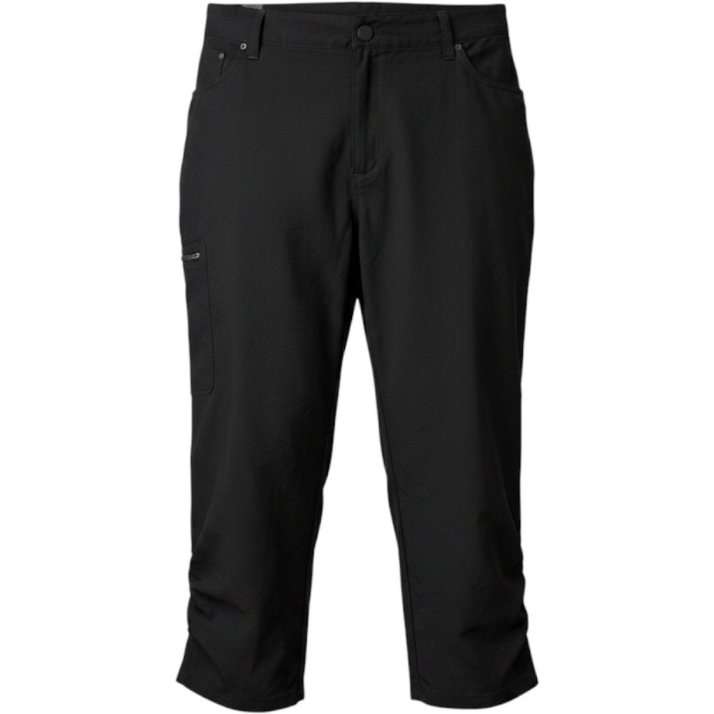 Eddie Bauer Women Capri Pants XL Black Ruched Leg Cargo Pockets Hiking Gorpcore
